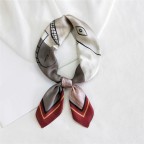 Geometric women's silk square satin headscarf