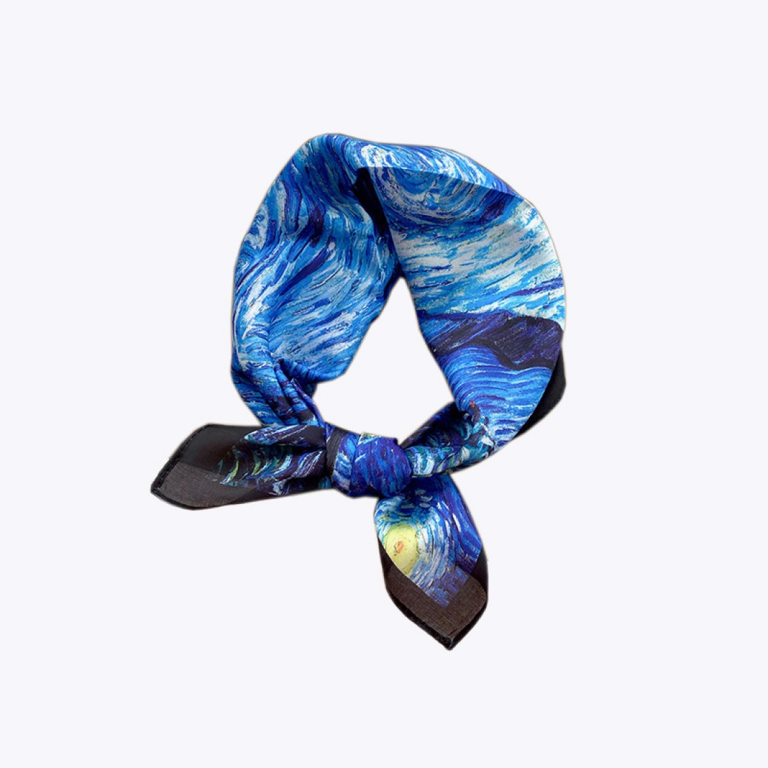 Elegant silk hand square scarf