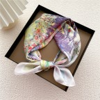Elegant silk hand square scarf