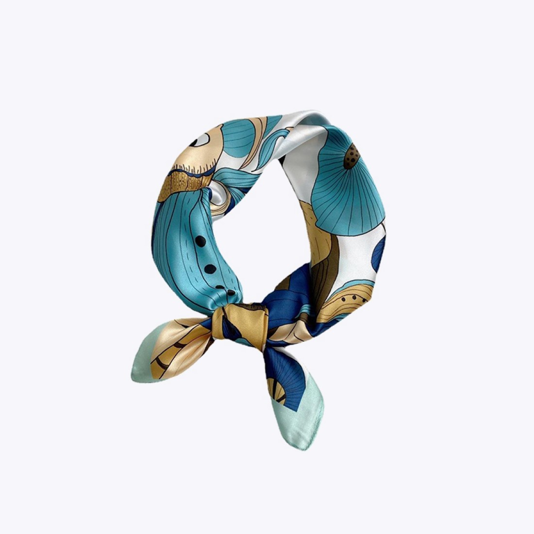 Cute cat cartoon landscape print scarf