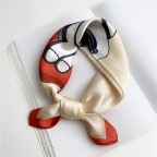 Cute cat cartoon landscape print scarf