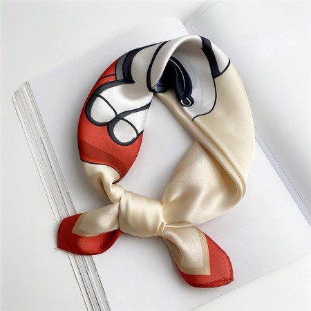 Cute cat cartoon landscape print scarf