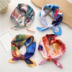 Geometric gradient colorful square scarf