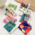 Geometric gradient colorful square scarf