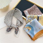 Floral Geometric Women's Square Satin Scarf