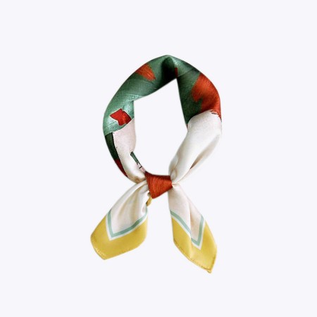 Polka dot and stripe satin scarf