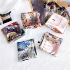 Polka dot and stripe satin scarf