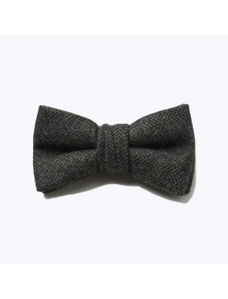 Luxe Wool Herringbone Adjustable Bow Tie