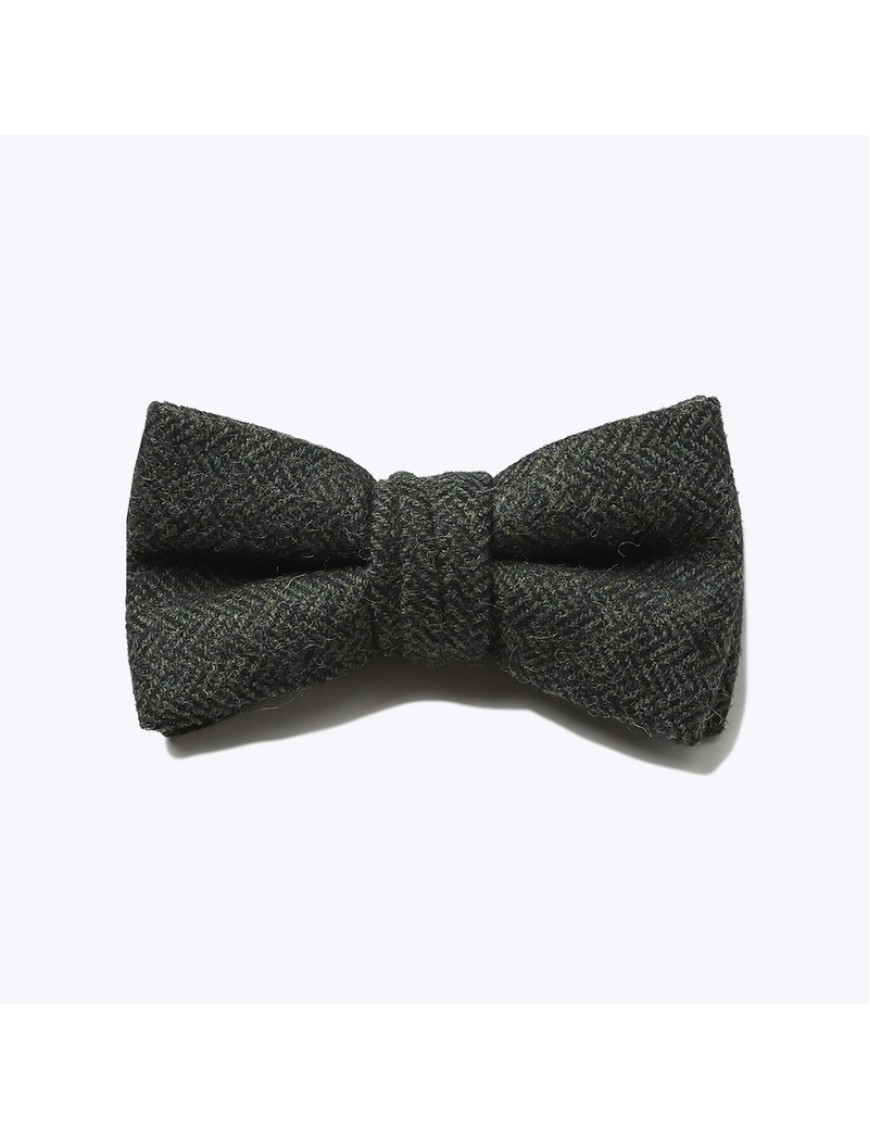 Luxe Wool Herringbone Adjustable Bow Tie