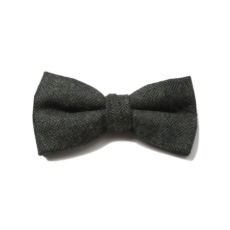 Luxe Wool Herringbone Adjustable Bow Tie