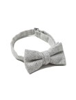 Luxe Silver Grey Wool Herringbone Bow Tie