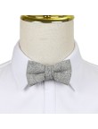 Luxe Silver Grey Wool Herringbone Bow Tie