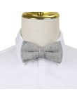 Luxe Silver Grey Wool Herringbone Bow Tie
