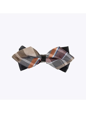 Gentleman's Diamond Pointed Plaid Bow Tie