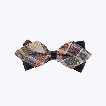 Gentleman's Diamond Pointed Plaid Bow Tie