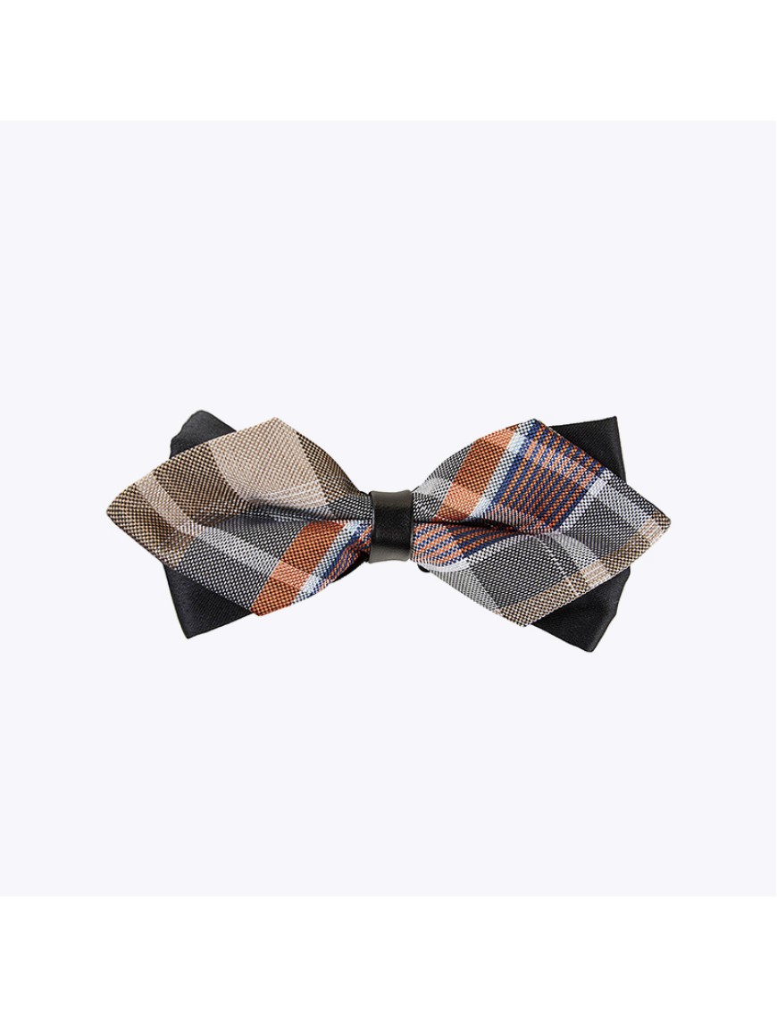 Gentleman's Diamond Pointed Plaid Bow Tie