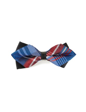 Gentleman's Diamond Pointed Plaid Bow Tie