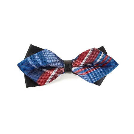 Gentleman's Diamond Pointed Plaid Bow Tie