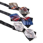 Gentleman's Diamond Pointed Plaid Bow Tie