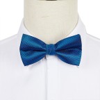 Men's Blue Woven Jacquard Small Square Texture Bow Tie