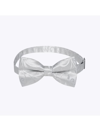 Pure White Men's Luxury Jacquard Pre-tied Bow Tie