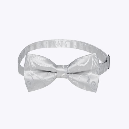 Pure White Men's Luxury Jacquard Pre-tied Bow Tie