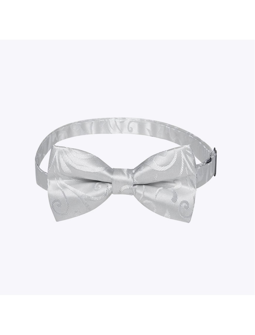 Pure White Men's Luxury Jacquard Pre-tied Bow Tie