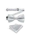 Pure White Men's Luxury Jacquard Pre-tied Bow Tie