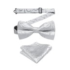 Pure White Men's Luxury Jacquard Pre-tied Bow Tie