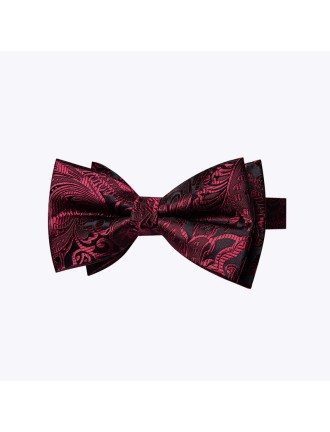 Luxury Men's Pre-tied Silk Jacquard Bow Tie