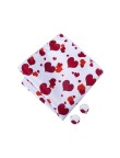 Red and white heart printed silk bow tie