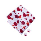 Red and white heart printed silk bow tie