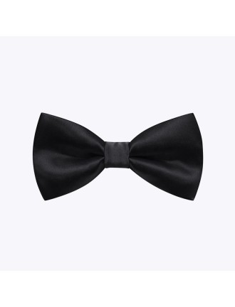 Luxury Men's Formal Black Satin Silk Bow Tie
