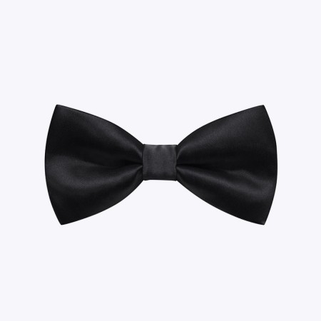 Luxury Men's Formal Black Satin Silk Bow Tie