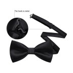 Luxury Men's Formal Black Satin Silk Bow Tie