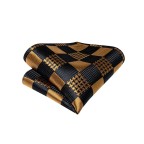 Men's Black and Gold Check Silk Pre-Tied Bow Tie
