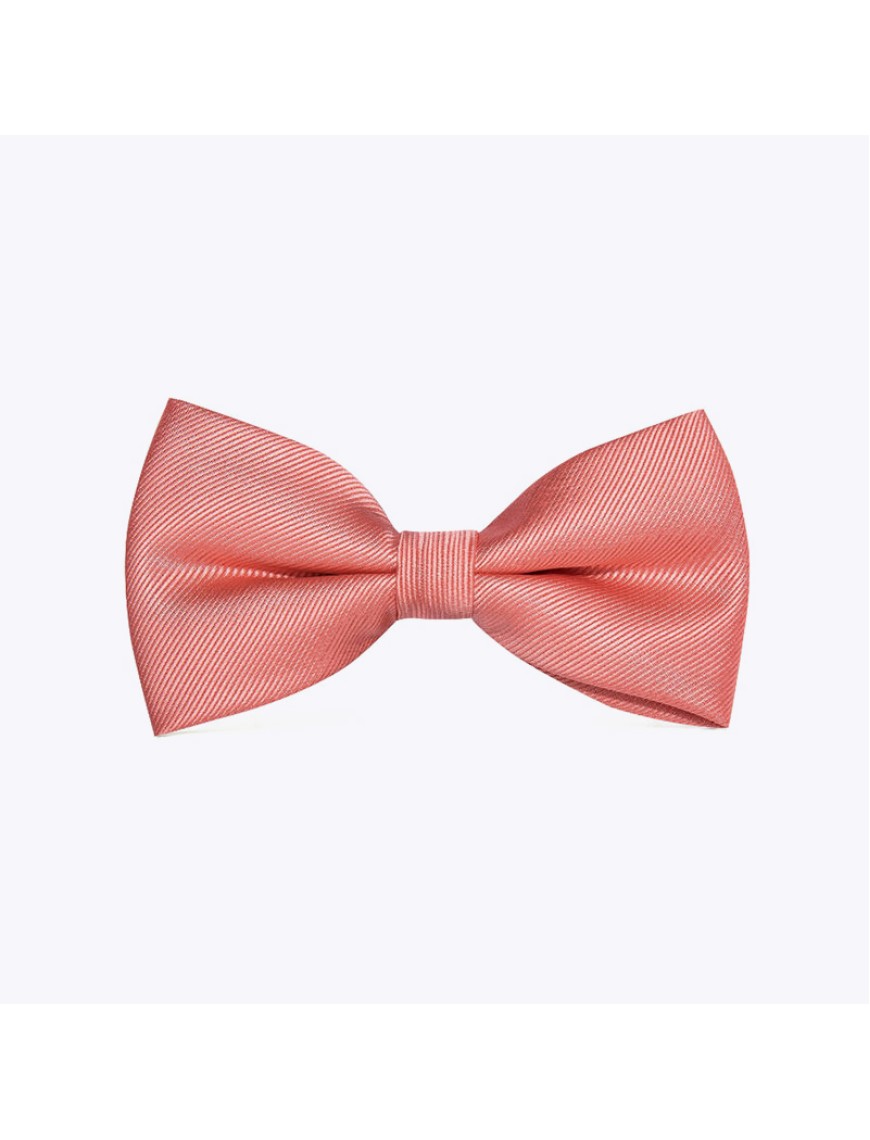 High Quality Men's Pink Silk Plain Bow Tie