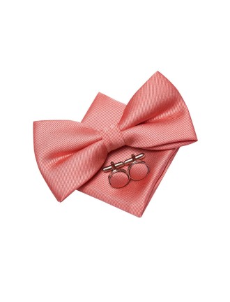 High Quality Men's Pink Silk Plain Bow Tie