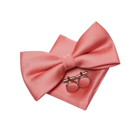 High Quality Men's Pink Silk Plain Bow Tie