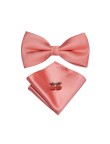 High Quality Men's Pink Silk Plain Bow Tie