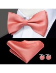 High Quality Men's Pink Silk Plain Bow Tie