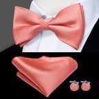High Quality Men's Pink Silk Plain Bow Tie