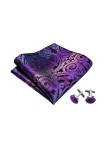 Luxury men's purple striped silk tie