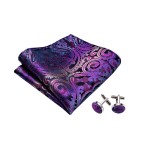 Luxury men's purple striped silk tie