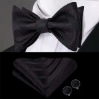 Fashion Striped Silk Self-Tie Bow Tie