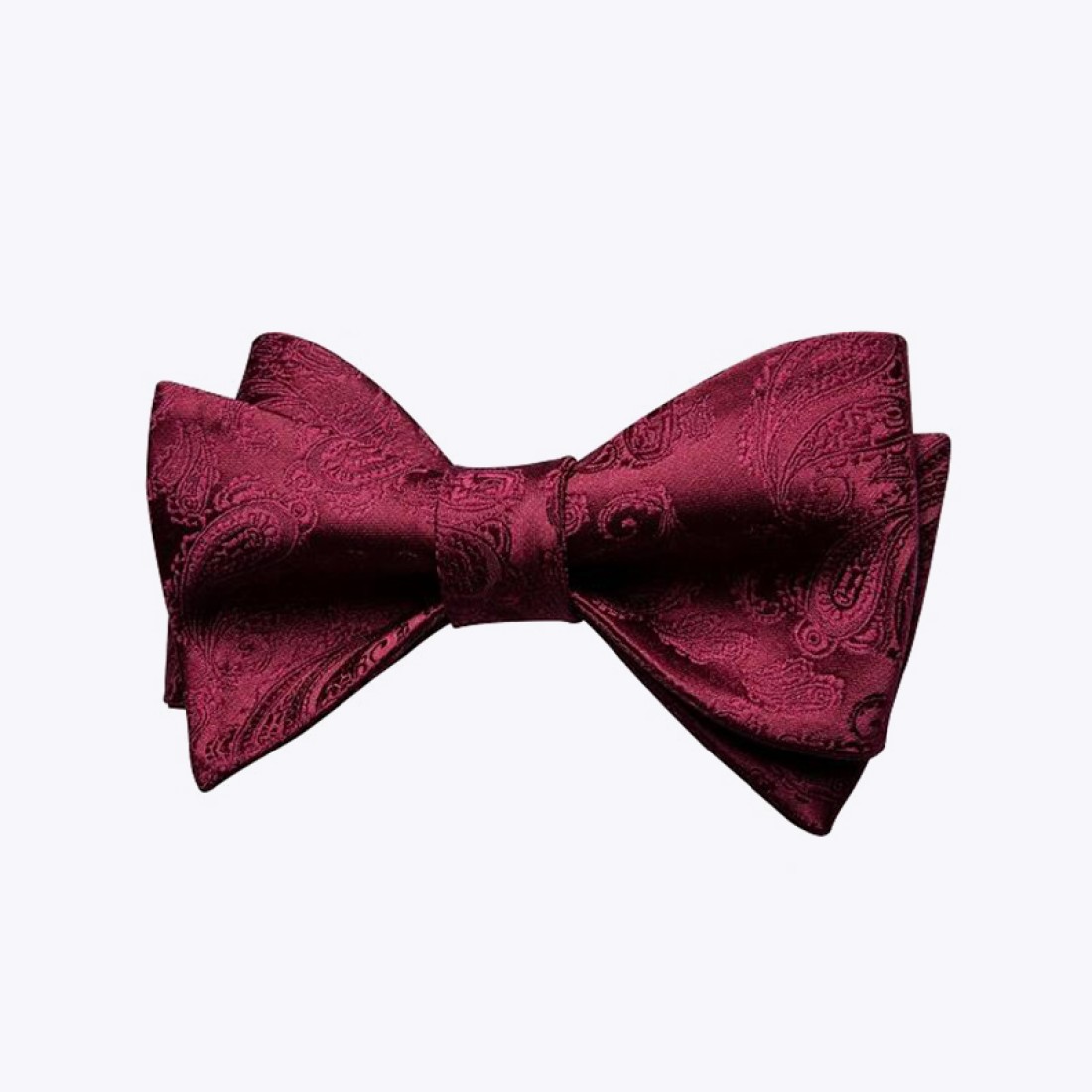 Red Embroidered Silk Men's Self-Tie Bow Tie
