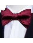 Red Embroidered Silk Men's Self-Tie Bow Tie