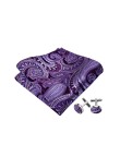 High-end purple men's silk self-tie bow tie