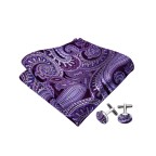 High-end purple men's silk self-tie bow tie