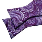 High-end purple men's silk self-tie bow tie